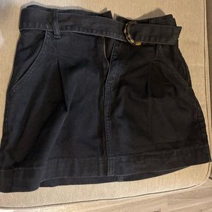 Free people black denim skirt with belt